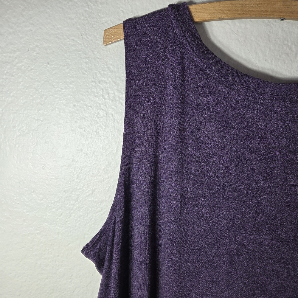 LOGO By Lori Goldstein Purple Tunic Tank Top Plus Size 2X Sleeveless Crew Neck - Picture 9 of 15